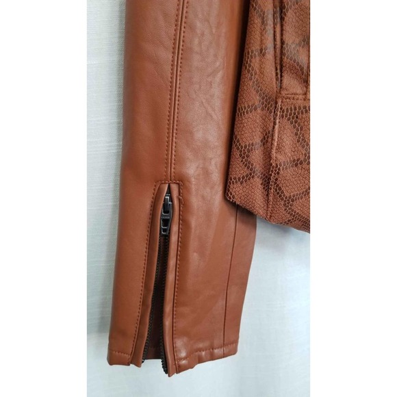 Anthropologie Blank NYC Sharona Brown Snake Print Jacket Size M - Picture 5 of 9